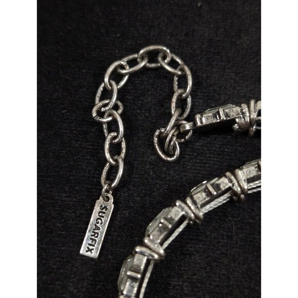 Sugarfix by BaubleBar Silver Tone Tennis Wrap Bracelet 14 inches - Picture 5 of 9